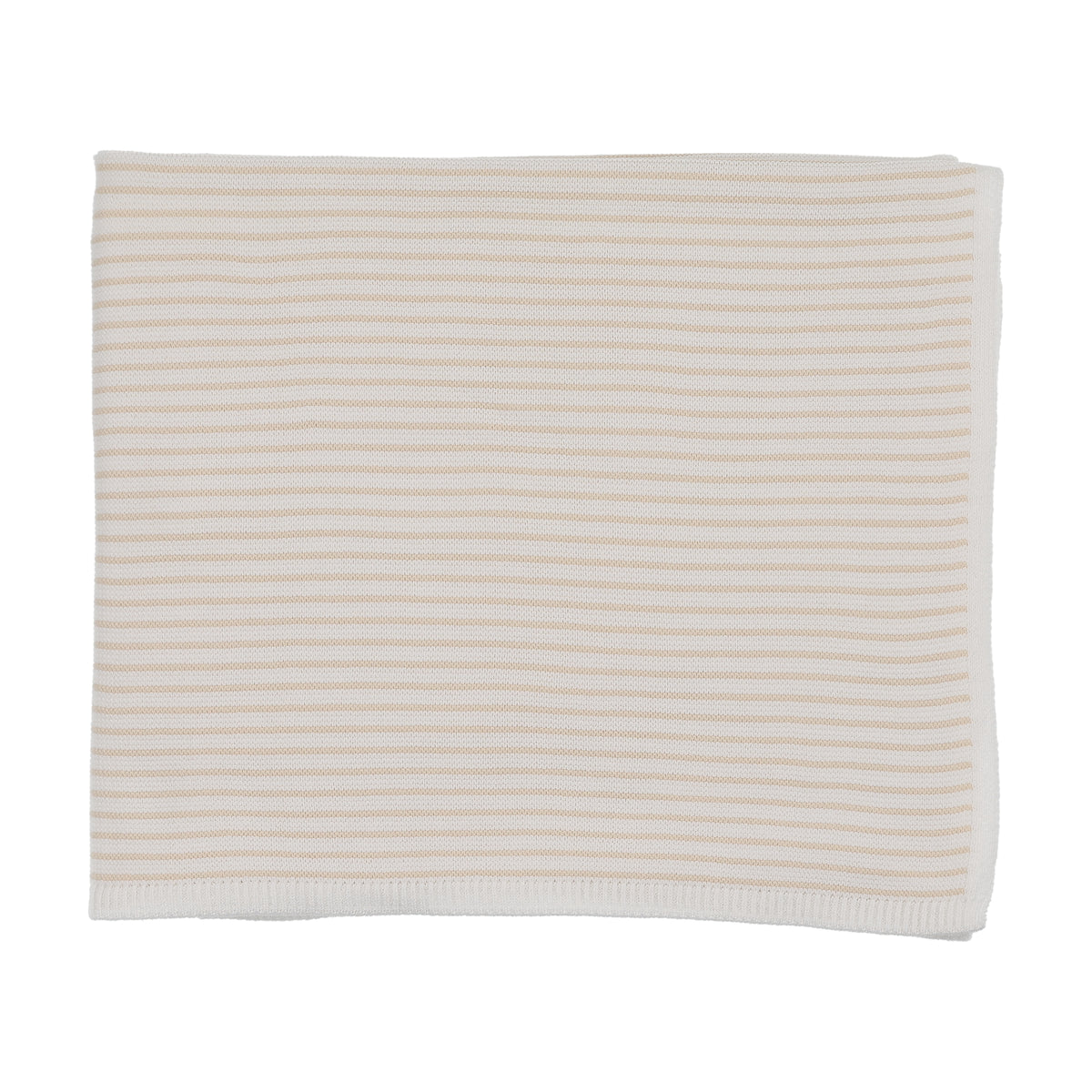 Sand Striped White Knit Blanket