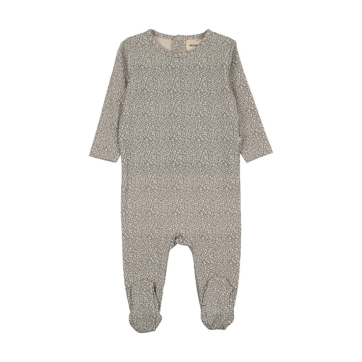 Leaf Printed Blue Footie