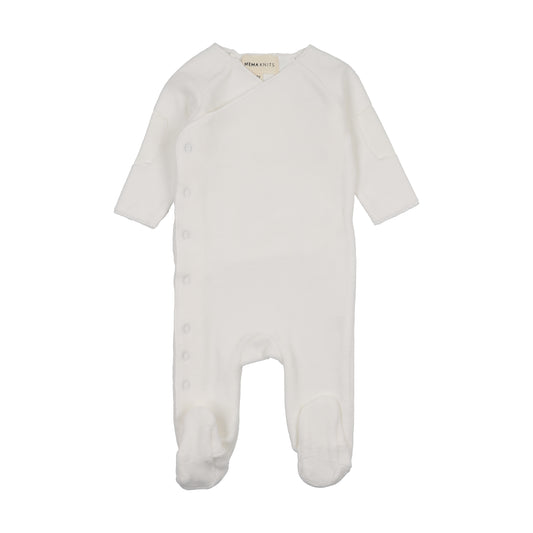 Velour Side Snap Ice Blue Footie