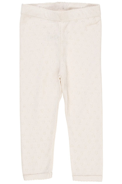 Pointelle Heart Cream Onesie with Leggings