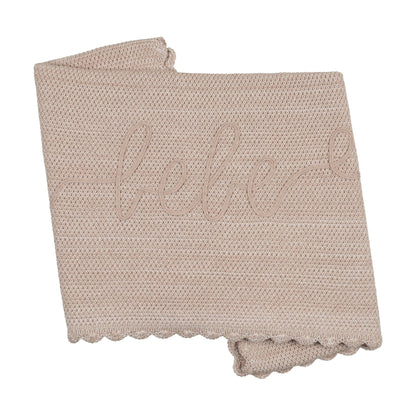 Scalloped Melange Bebe Taupe Blanket