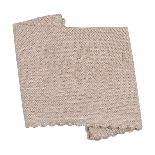 Scalloped Melange Bebe Taupe Blanket