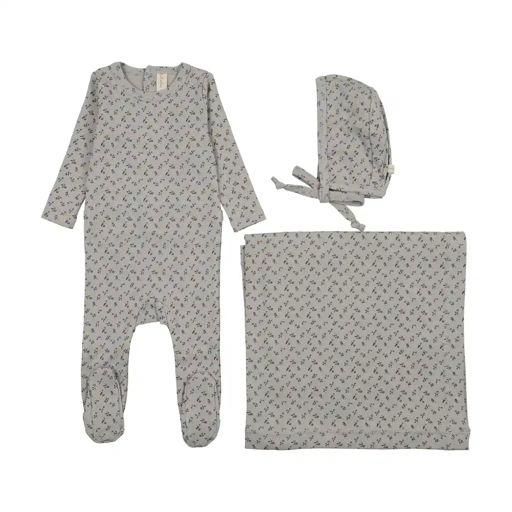 Cherry Blossom Pale Blue Layette Set