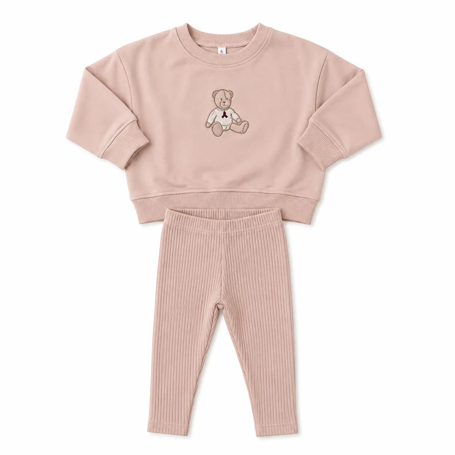 Sweet Bear Dusty Pink Toddler Set