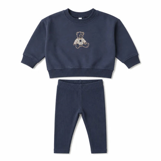 Sweet Bear Off Navy Toddler Set