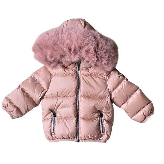 Baby Down Rose Jacket With Fur