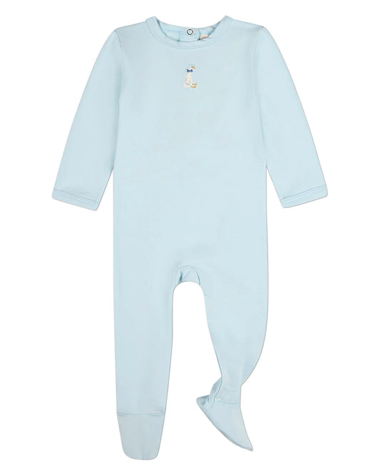 Boy's Sitting Goose Baby Blue Footie