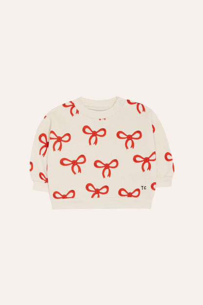 Big Bows White Baby Sweatshirt Set