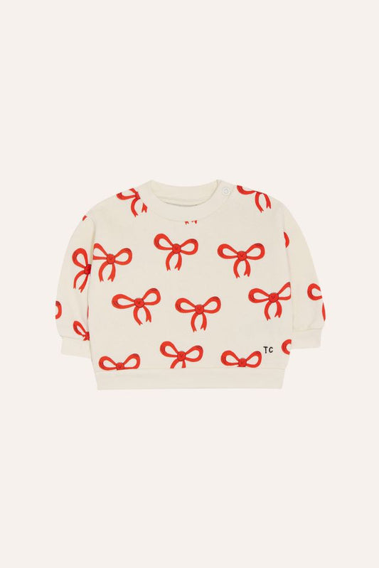 Big Bows White Baby Sweatshirt Set
