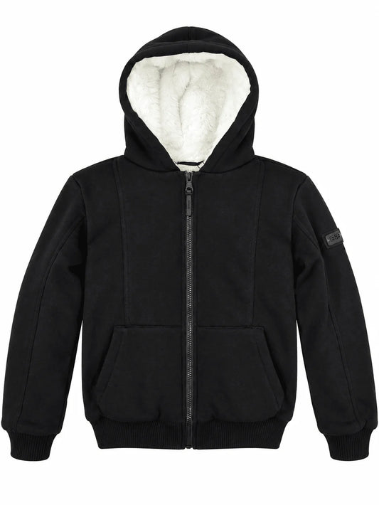 Black Hoodie Cream Fur