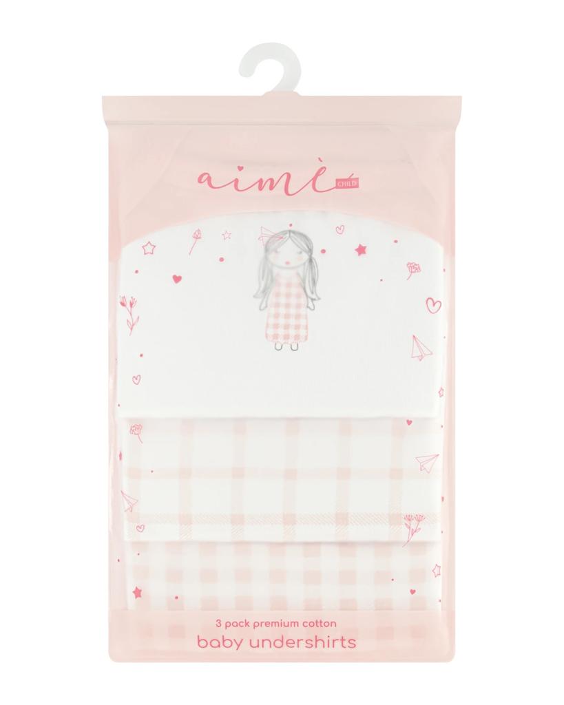Girl Gingham Sleeveless Undershirts