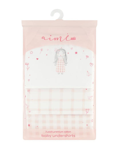 Girl Gingham Sleeveless Undershirts